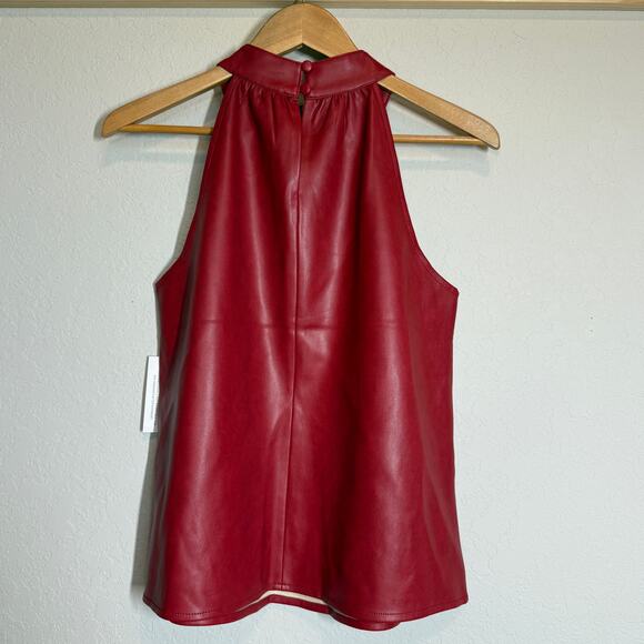 Women's DolceCabo Faux Red Leather Sleeveless Halter Top Size Medium NEW - Picture 6 of 8